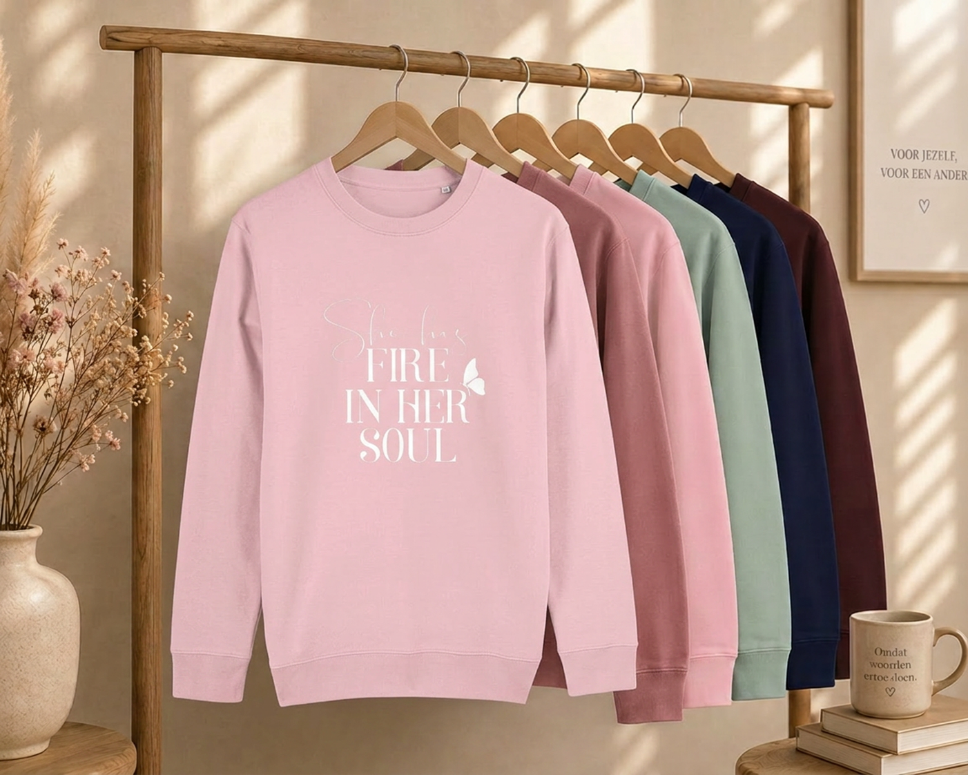 Sweater 'She has fire in her soul'